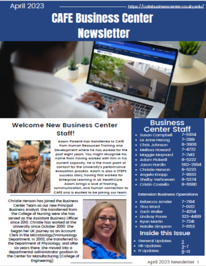 CAFE Business Center newsletter April 2023
