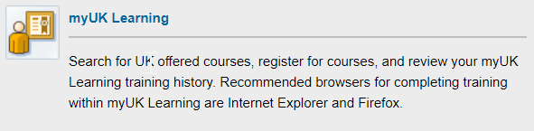 myUK Learning Tab